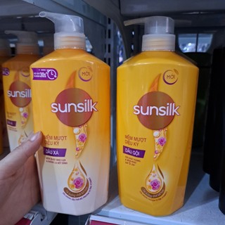BỘ ĐÔI Dầu gội dầu xả sunsilk 600gr mềm mượt diệu kỳ (VỎ VÀNG)
