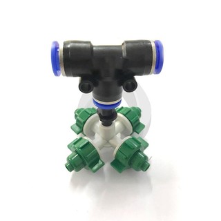 Béc phun sương 4 cửa kèm kết nối nhanh ống 8mm