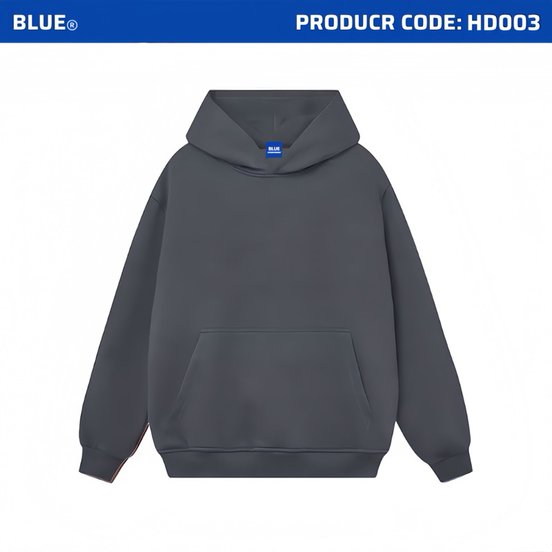 Áo Hoodie Unisex Brand Blue Streetwear Form Rộng Ulzzang Couple Basic HD003