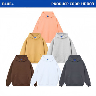 Áo Hoodie Unisex Brand Blue Streetwear Form Rộng Ulzzang Couple Basic HD003