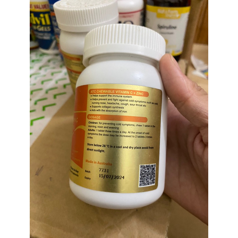 Viên nhai ÚC vitamin C-kẽm 120viên