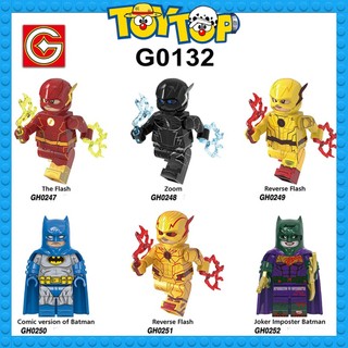 [Một con] Đồ chơi lắp ráp siêu nhân tốc độ Flash người dơi Batman siêu anh hùng DC mini xếp hình G0132