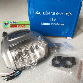 Đầu đèn xe đạp điện 48v giá tốt - đầu đèn 4 bình xe điện