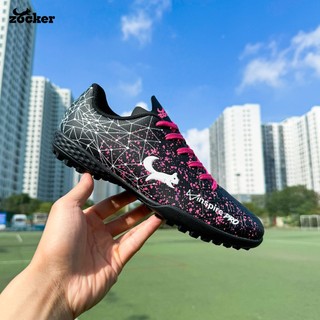 Giày Đá Bóng Sân Cỏ Nhân Tạo Zocker INSPIRE PRO Black/ Pink, Giúp Ôm Chân-Bám Sân-Tăng Lực Sút, Tặng Kèm Tất