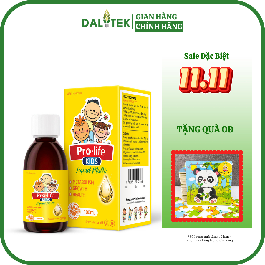 Siro Bổ Sung Sức Khỏe Cho Trẻ Em PRO-LIFE KIDS Liquid Multi - Hộp 100ml DALITEK VIỆT NAM