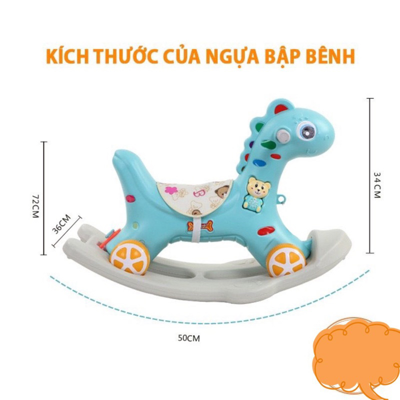 Ngựa bập bênh có bánh xe chòi chân
