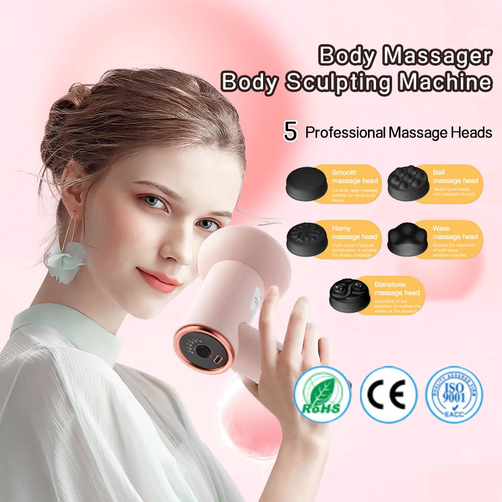Súng Mát Xa Toàn Thân, Máy Massage Cầm Tay mini, 6 Cấp Độ Chuyên Sâu Cổ Vai Gáy Tay Chân, Màn Hình LED Cảm Ứng, Tiện Lợi