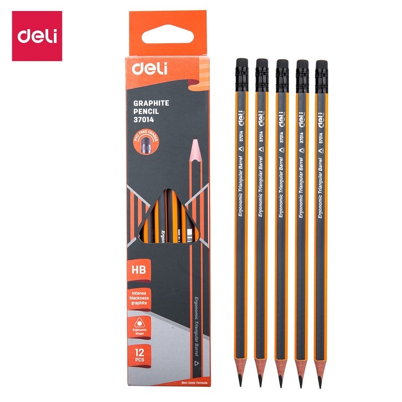 Hộp 12 cây bút chì HB/ 2B Deli 37014 / 10902- Chì gỗ Deli E37014 /E10902