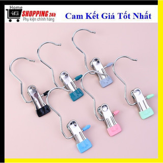 Móc kẹp đơn inox bọc nhựa,móc đơn 1 kẹp siêu chắc nhỏ gọn, móc kẹp đơn bọc nhựa gọn nhẹ tiện dụng