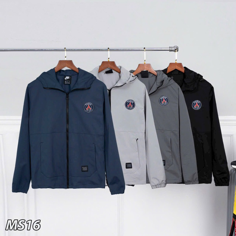 Áo khoác gió nam lót nỉ PR, áo khoác gió có mũ from suông cao cấp