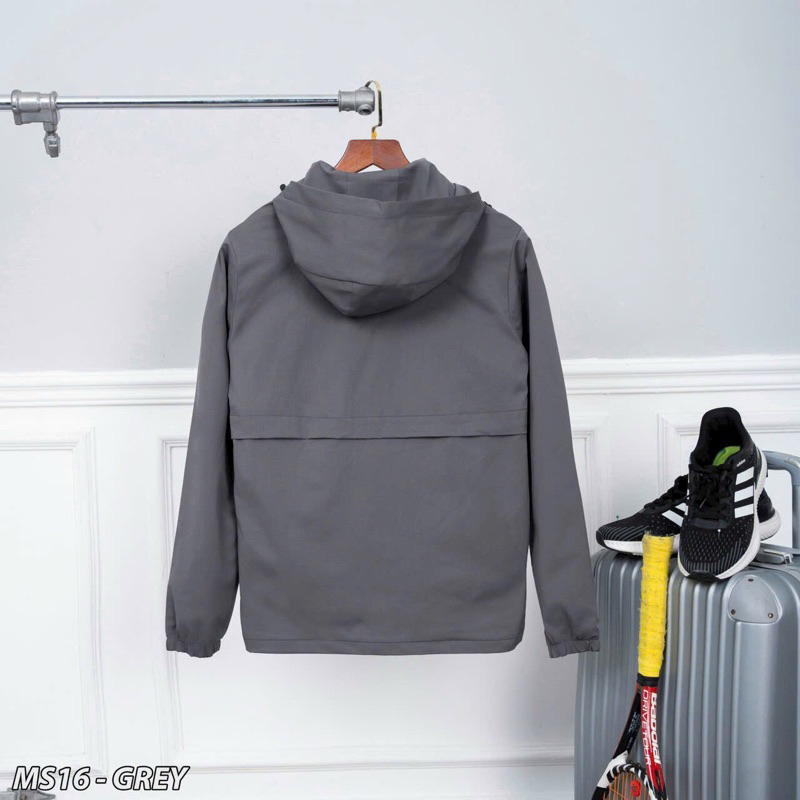 Áo khoác gió nam lót nỉ PR, áo khoác gió có mũ from suông cao cấp