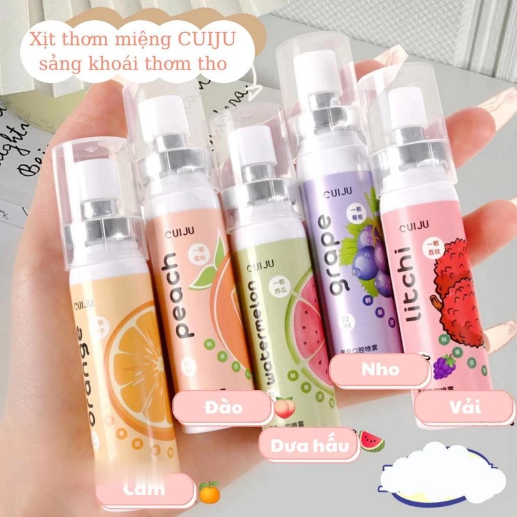 Pvn60052 Xịt Thơm Miệng Cuiju Hoa Quả Thơm Miệng Sạch Sẽ Thơm Tho Xịt Thơm Miệng Giữ Mùi Lâu, Không Chứa Cồn