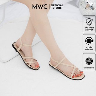 Giày sandal nữ mwc 2870 - giày sandal nữ đế bệt quai mảnh xỏ ngón cách điệu siêu xinh