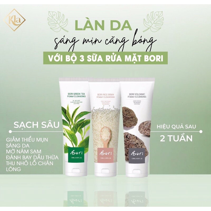 SỮA RỬA MẶT HÀN QUỐC CHÍNH HÃNG(cám gạo, trà xanh, tàn tro)