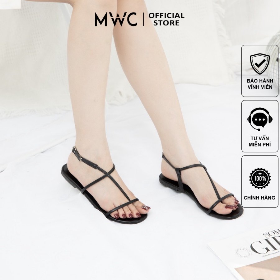 Giày MWC 2888 - Giày Sandal Đế Bệt, Giày Sandal Quai Dây Xỏ Ngón Đế Bệt Thời Trang