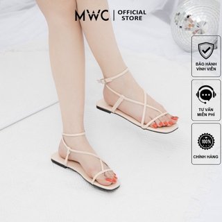 Giày MWC 2889 - Giày Sandal Đế Bệt, Giày Sandal Quai Dây Mảnh Cách Điệu Đế Bệt Siêu Hot