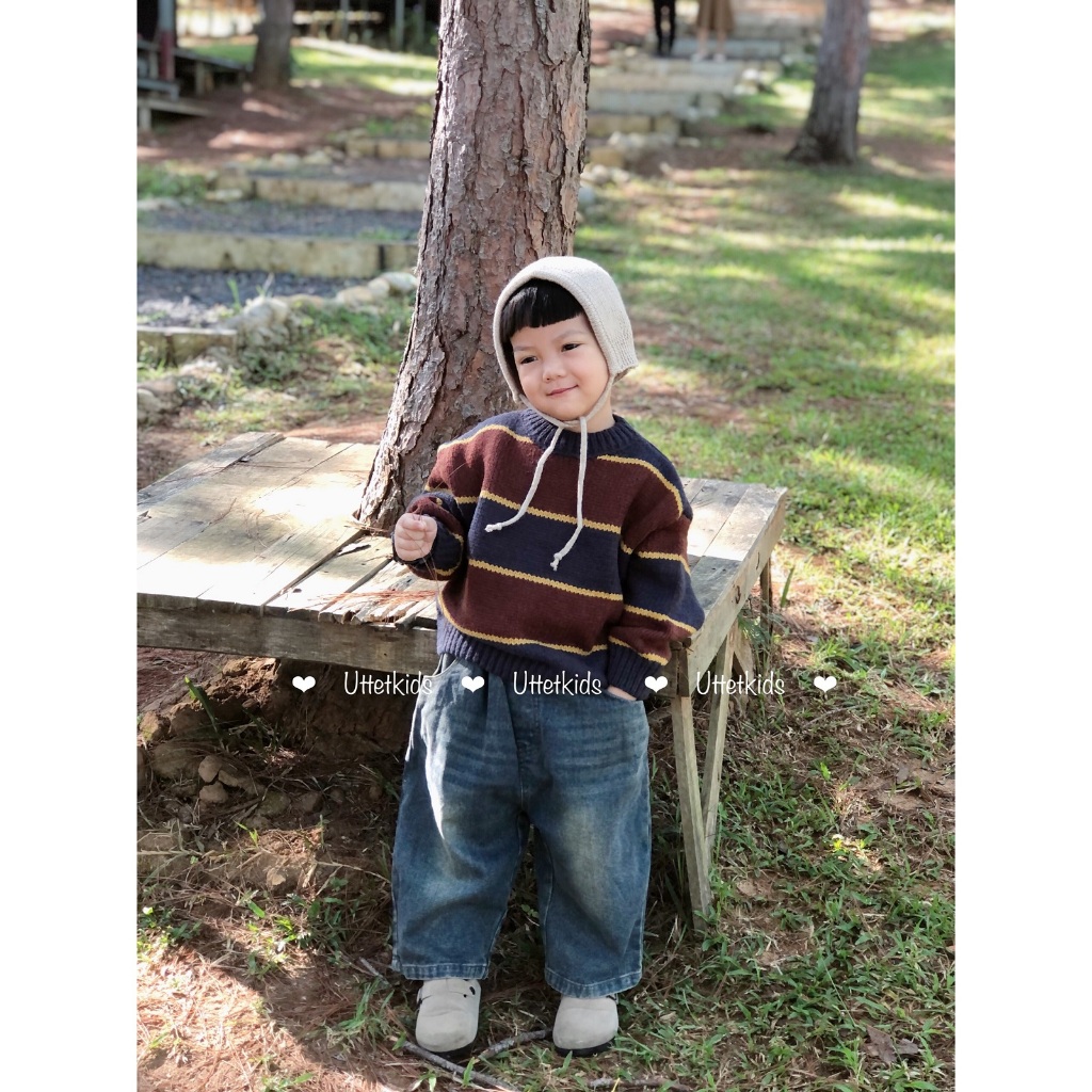 ÁO LEN VÀ QUẦN JEAN ỐNG RỘNG PHONG CÁCH HÀN QUỐC CHO BÉ GÁI VÀ BÉ TRAI