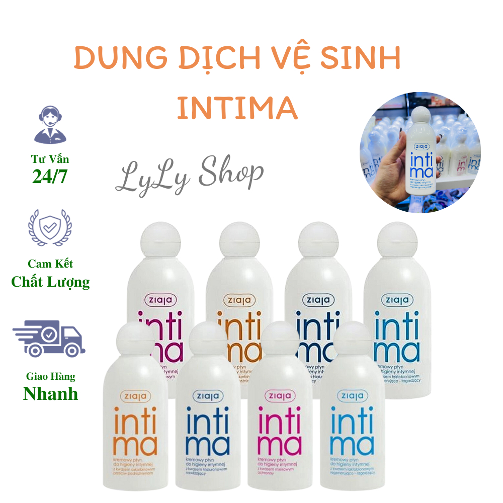Dung dịch vệ sinh Intima Ziaja,  dưỡng ẩm, tăng độ đàn hồ cho da, mùi hương dễ chịu  lylyshop-200ml