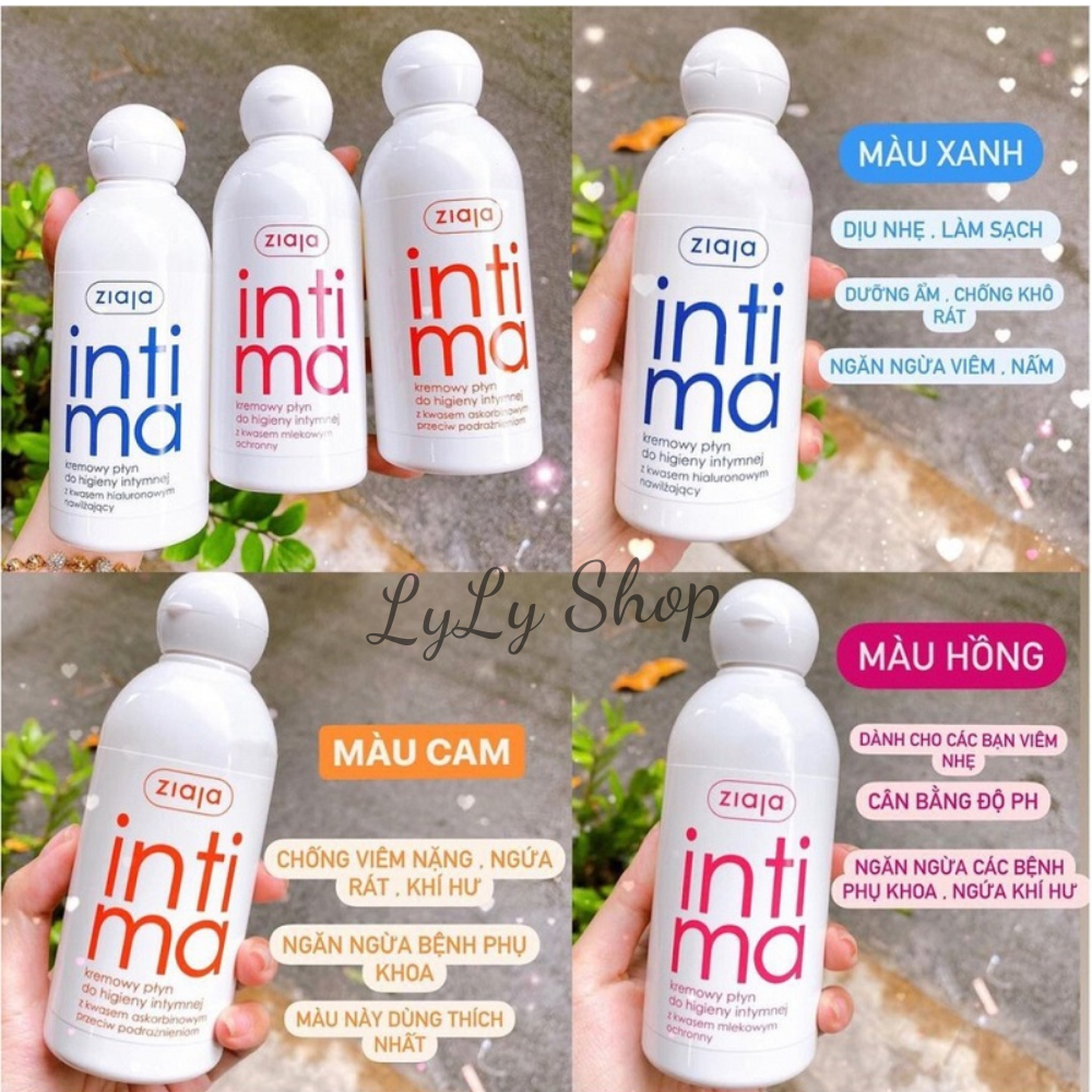 Dung dịch vệ sinh Intima Ziaja,  dưỡng ẩm, tăng độ đàn hồ cho da, mùi hương dễ chịu  lylyshop-200ml
