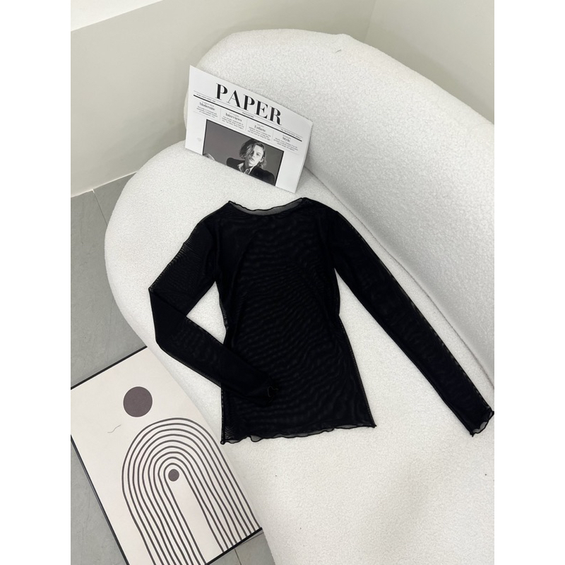 Áo lưới tay dài xuyên thấu co dãn tốt Ohprettygirls