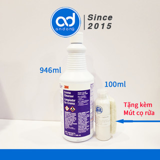 [Tặng Mút  Cọ]-Tẩy Cặn canxi, Tẩy ố Kính mốc Kính xe hơi 3M Creme Cleanser - Chai 100ml chiết