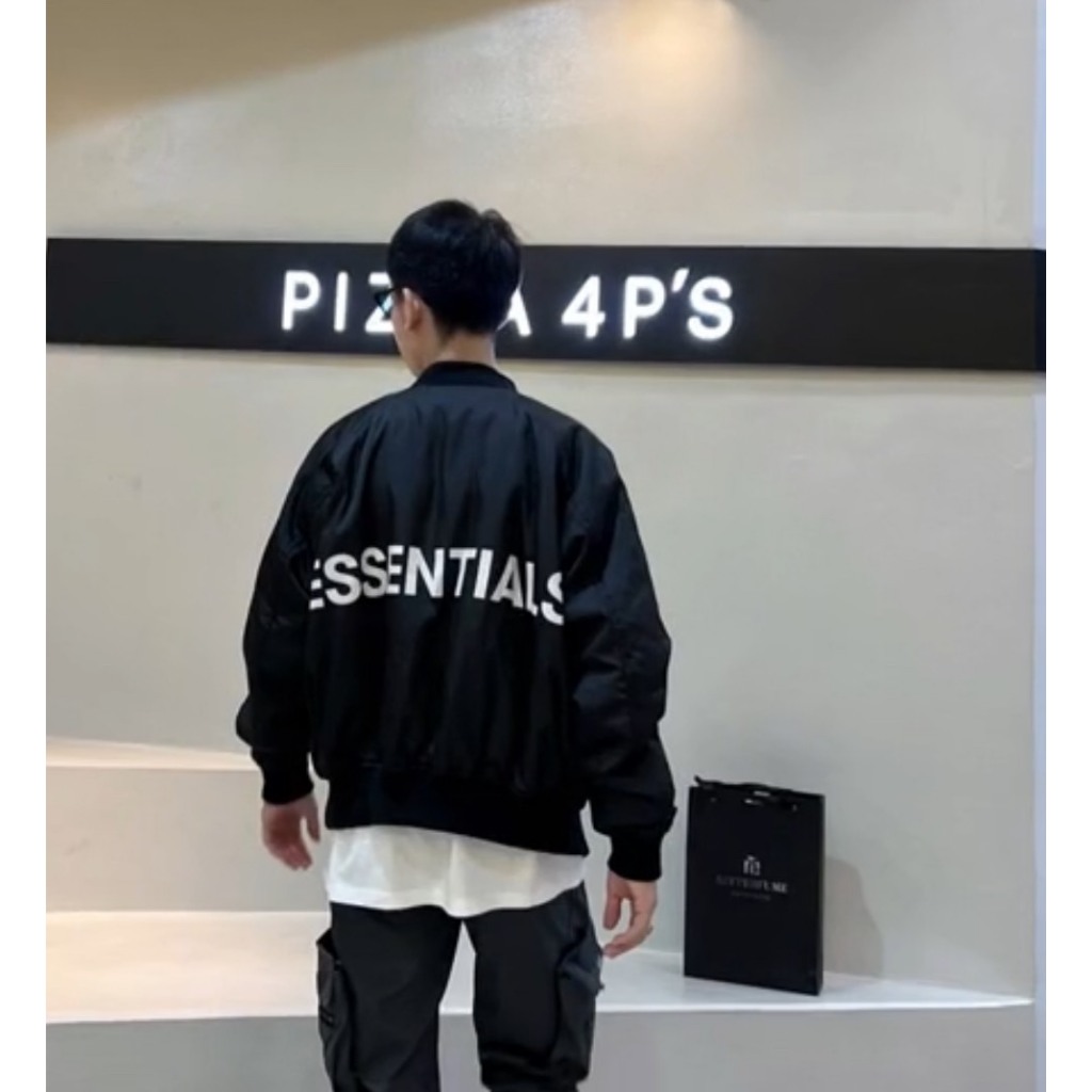 Áo khoác Fear of God FOG ESSENTIALS Bomer Jacket 3 lớp Jacket Nam Nữ, Áo Bomber ESSENTIALS Cao Cấp chinh hang ACA_store