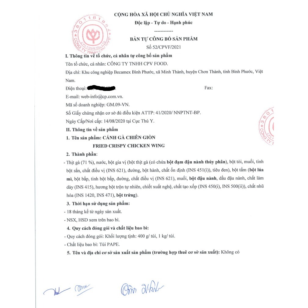 Cánh gà chiên giòn hiệu CP size to tẩm bột ngon như ngoài quán KFC