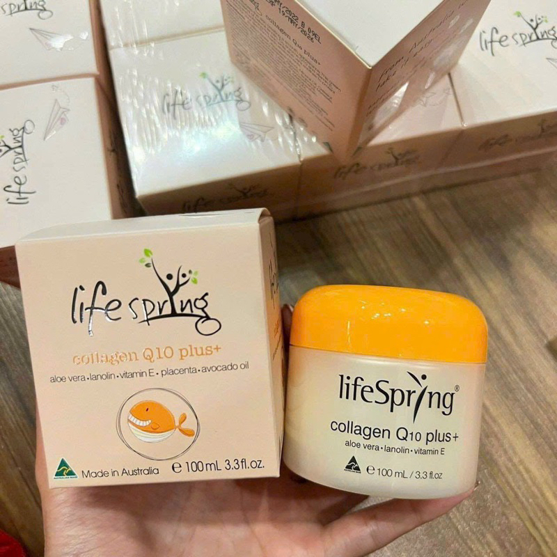Kem Dưỡng Da nhau cừu LifeSpring Collagen Q10 Plus 100ml ( Kem Bôi Q10 nắp vàng)