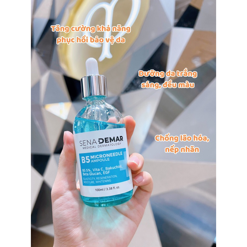 Serum B5 Senademar B5 microneedle ampoule hạn 2026 dưỡng trắng cấp ẩm khoá căng bóng phục hồi