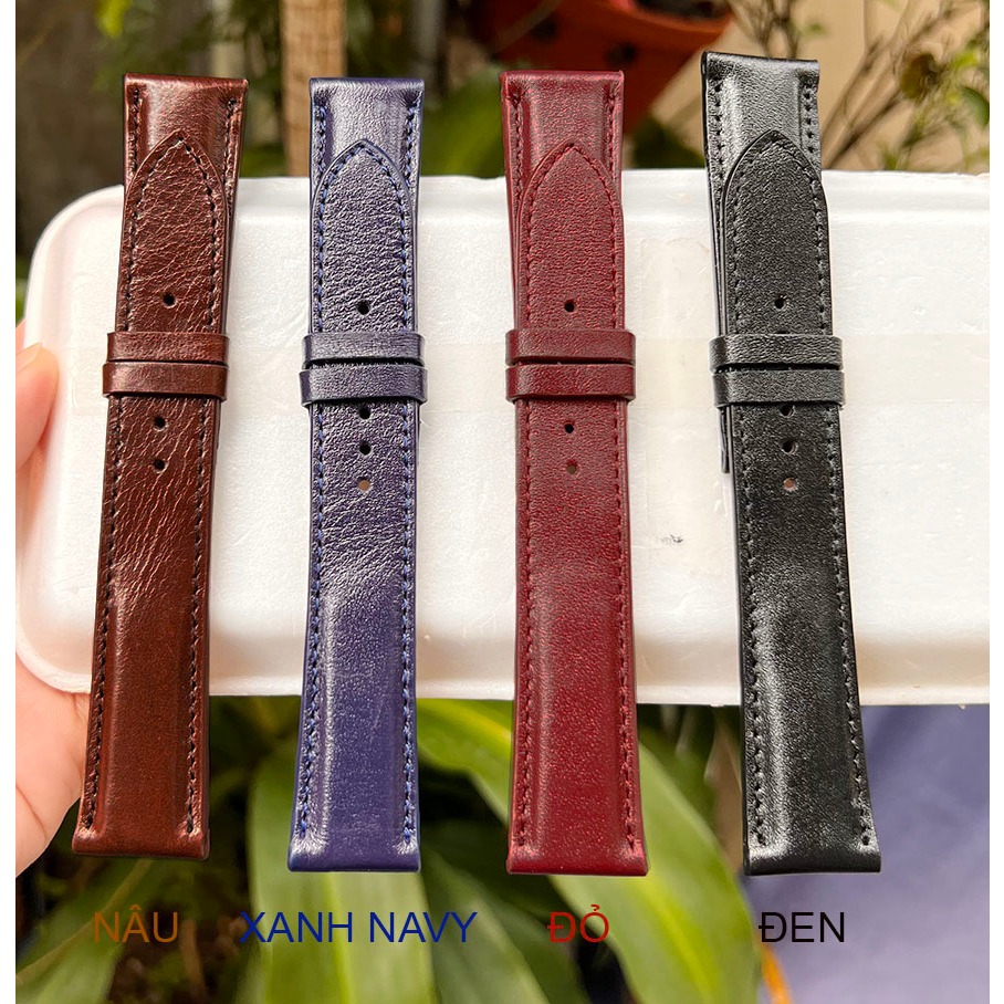 Dây đồng hồ da bò thật Vachettea, Pullup BO-61 cao cấp size 18 20 22 24
