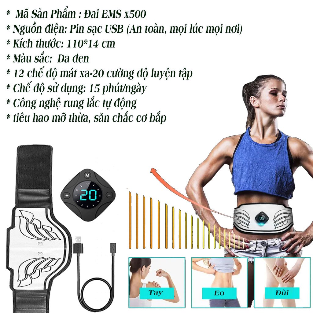 Đai Massage Rung Giảm Mỡ Bụng Và Toàn Thân Cao cấp X100, Đai Massage Tập Bụng Giảm Béo,Giúp Thon Gọn Cơ Thể,
