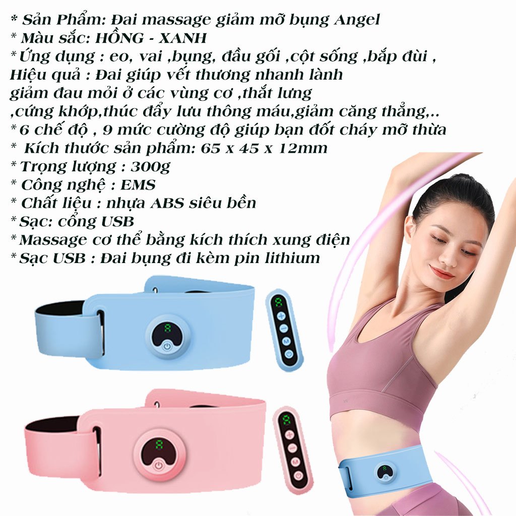 Đai Massage Rung Giảm Mỡ Bụng Và Toàn Thân Cao cấp X100, Đai Massage Tập Bụng Giảm Béo,Giúp Thon Gọn Cơ Thể,