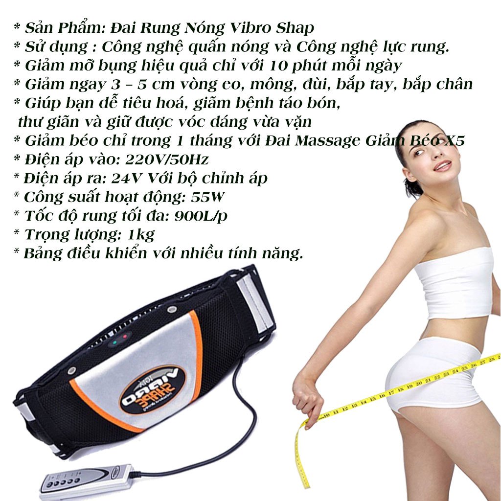 Đai Massage Rung Giảm Mỡ Bụng Và Toàn Thân Cao cấp X100, Đai Massage Tập Bụng Giảm Béo,Giúp Thon Gọn Cơ Thể,