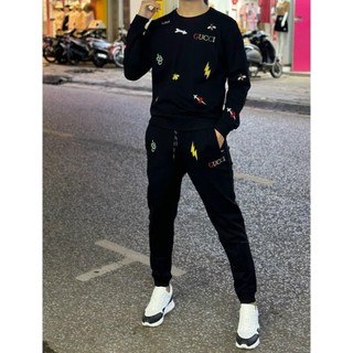 Bộ nỉ nam thu đông BND47 bộ nỉ thu đông nam cổ tròn thời trang cao cấp
