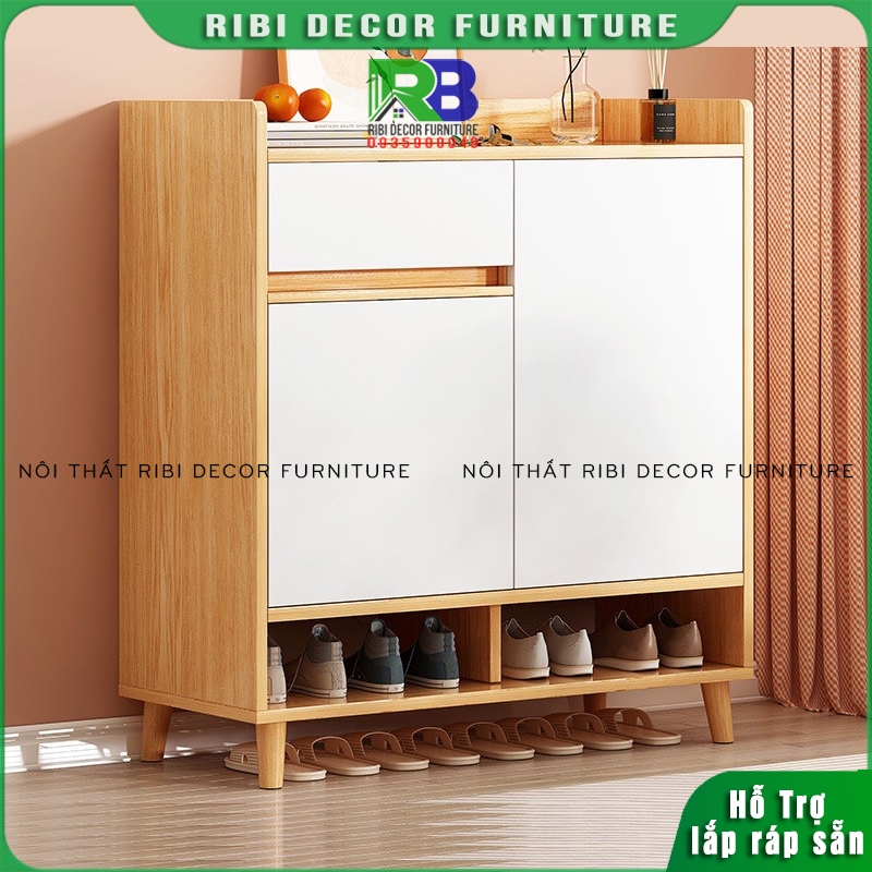 Tủ giày gỗ kệ để giày tủ đựng giày kệ để giày dép đa năng cánh dùng nút nhấn mở hiện đại TGD864