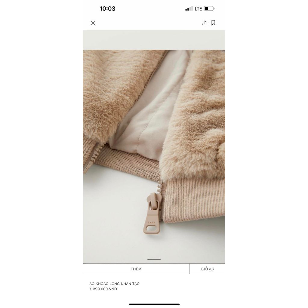 Áo lông ZR màu nâu be