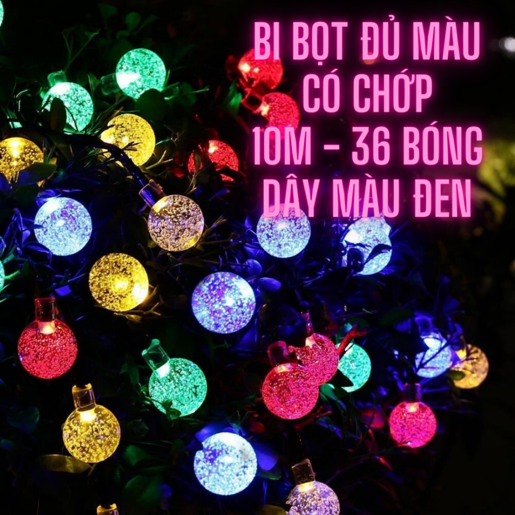 Dây đèn LED BI BỌT Trang trí 10m - 38 bóng Đủ màu RGB và màu Vàng