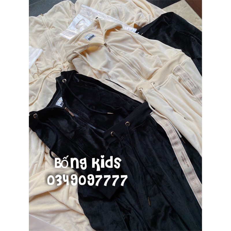 Bộ Kéo Khoá Bé Gái Nhung Dải Chữ MELON