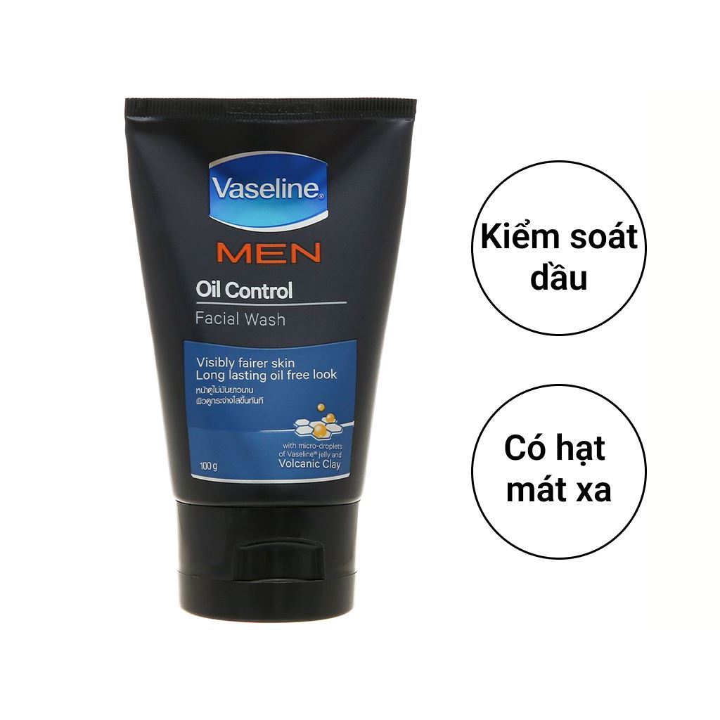 VASELINE MEN Gel rửa mặt kiểm soát dầu tuýp 100g