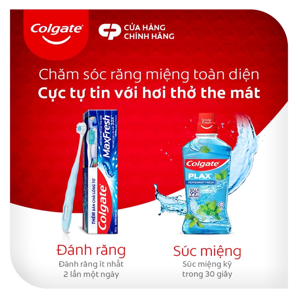 Date mới  COLGATE KEM ĐÁNH RĂNG MAXFRESH TUÝP 225G | 230G TẶNG KÈM BÀN CHẢI LÔNG TƠ