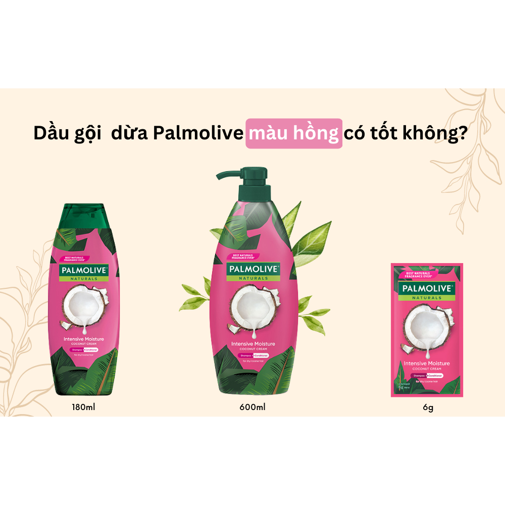 Mẫu mới CHÍNH HÃNG PALMOLIVE DẦU GỘI XẢ 2in1 CHIẾT XUẤT THIÊN NHIÊN CHAI 600ML
