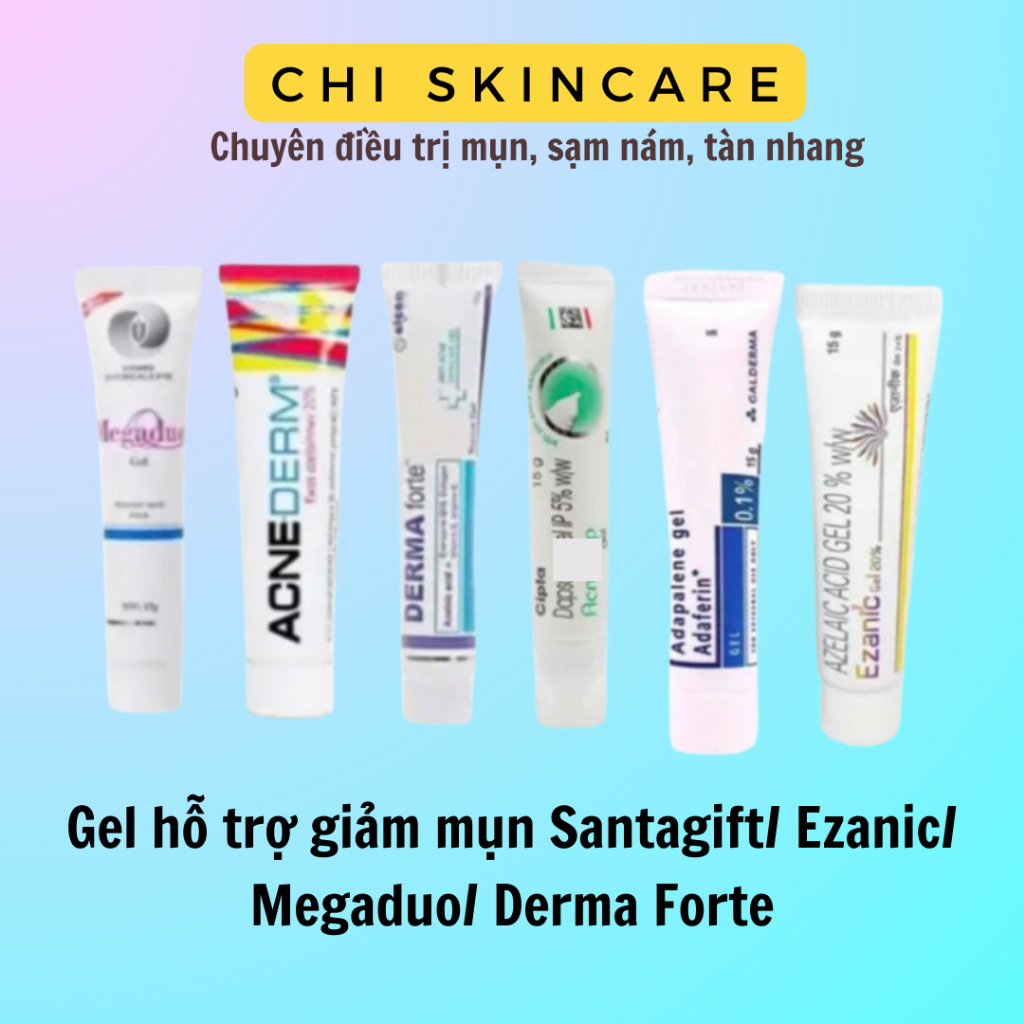 Gel hỗ trợ giảm mụn Santagift/ Ezanic/ Megaduo/ Derma Forte - Chi skincare