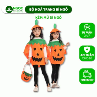 Bí ngô halloween - Bộ đồ hóa trang Halloween quả bí ngô cho bé từ 4 tuổi