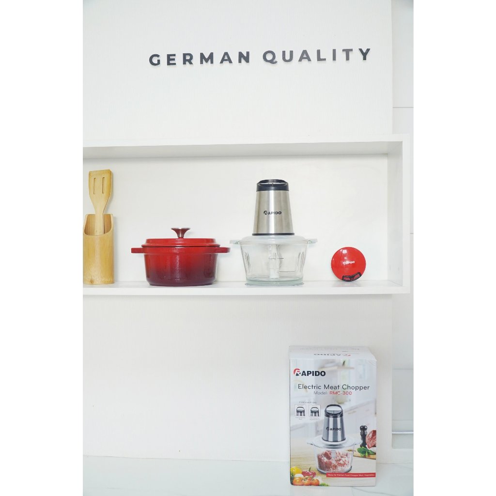 Máy xay thịt đa năng Rapido RMC-300 cối thủy tinh dung tích 2L công suất 300W bảo hành 12 tháng