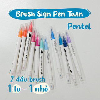 Bút viết thư pháp 2 đầu pentel twin brush pen nhà cam