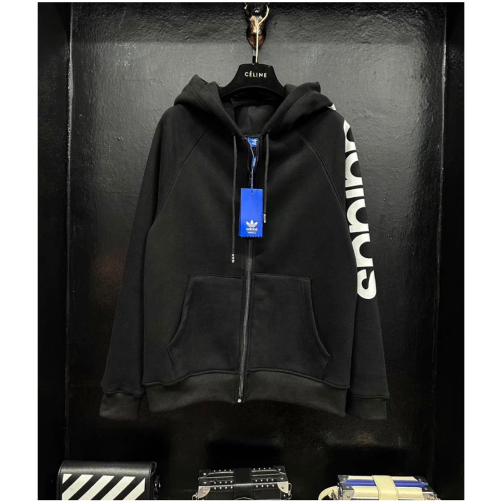 Áo Hoodie Adidas In Chữ Sọc Tay Mũ 2 Lớp Cap Cấp Bản Xịn Phong Cách Boy Phố Hottrend 2023