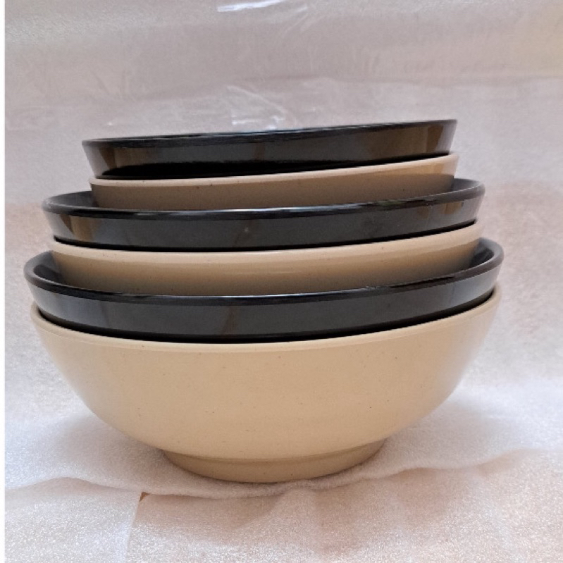 Tô nhựa tròn bún phở 18cm màu đen và nâu