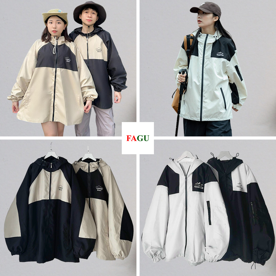 Áo Khoác Gió 2 Lớp CAMPING PLAMIST Có Nón Unisex Chống Nắng Jacket - FAGU