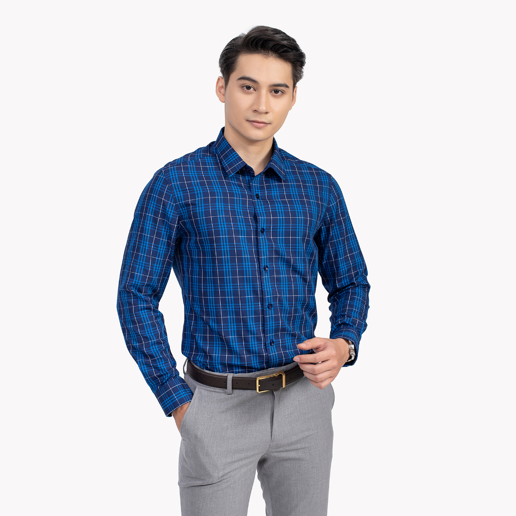 Áo sơ mi dài tay nam Aristino sợi tre form slim  ALS35701