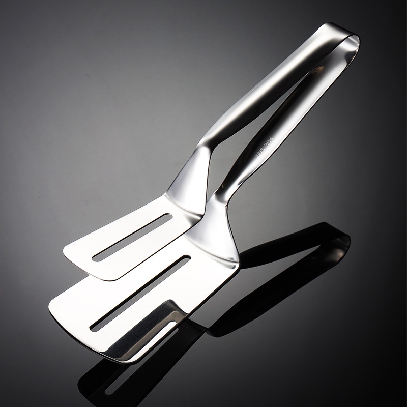 Kẹp Gắp Thức Ăn Inox Bản Đáy Rộng Cứng - Lật Đồ Nóng, Đồ Chiên Tiện Lợi.